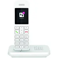 Telekom Sinus A12 fasttelefon med base og AB Weiss (for analog tilkobling)
