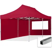 TOOLPORT 3x6 m aluminium, pop up partytelt, 2 sidepaneler, rød