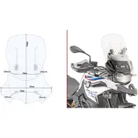 Givi Af5127 Airflow Bmw F 750 Gs/f 850 Gs Justerbart Frontrute