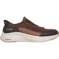 SKECHERS for man. 232618 Dark brown Slip-Ins: Contour Foam - Cozy Fit Cordelux Sneakers (40), Flat, Laces, Casual