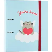 Pusheen perm - A4 perm fra Purrfect Love-kolleksjonen (2 ringer, elastisk bånd)