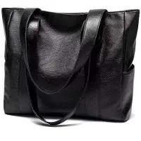 INF Elegant svart PU-skinnveske - Allsidig og romslig