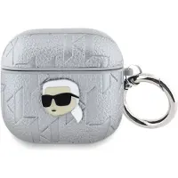 Karl Lagerfeld Monogram Karl Head-etui for AirPods 4 - sølv