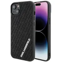 Karl Lagerfeld 3D gummideksel med multilogo for iPhone 15 Plus - svart