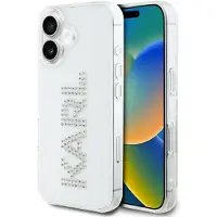 Karl Lagerfeld IML Rhinestones Logo iPhone 16 Etui - Transparent