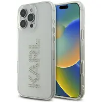 Karl Lagerfeld IML Rhinestones Logo iPhone 16 Pro-etui - klar
