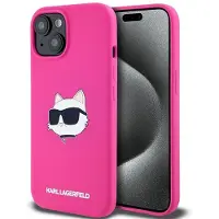 Karl Lagerfeld Choupette Head MagSafe-etui i silikon for iPhone 15 Plus / 14 Plus - Rosa