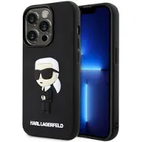 Karl Lagerfeld KLHCP14L3DRKINK iPhone 14 Pro 6,1" svart/svart hardcase Rubber Ikonik 3D