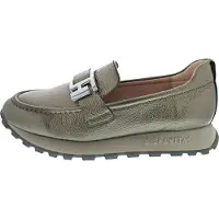 Hispanitas for woman. HI243621 Bolment lead leather loafers (40), Silver, 3 to 5 cm, None, Casual