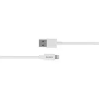 Deltaco Ladekabel USB-A til Lightning, 0,5 m, hvit