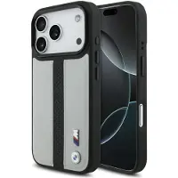 BMW M MagSafe-etui med perforert stripelogo til iPhone 17 Pro – grå