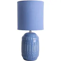 Näve Erida bordlampe, keramikk og tekstil, lyseblå