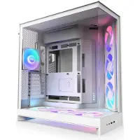 NZXT H9 Flow RGB+ (2025) - All White - Controller incl - Kabinett - Miditower - Hvit