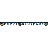 Decorata Party Happy Bursdag Banner - Rakett Space - - OneSize - Flaggbanner