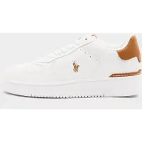 Ralph Lauren for man. 809923071002 Masters Court white leather trainers (45), Flat, Laces, Casual