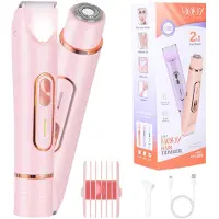 INF 2-i-1 Elektrisk Barbermaskin & Bikini Trimmer for Kvinner - Bærbar og Oppladbar Pink