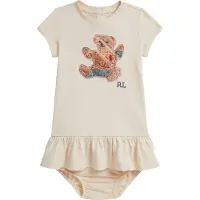 Ralph Lauren Kjole m. Bloomers - Veiledning Cream m. Trykk - - 1 år (80) - Kjole