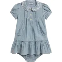 Ralph Lauren Kjole m. Bloomers - Denim - Ny Medium+ Vask - - 68 - Kjole