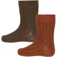 Minymo Sokker - 2-pack - Cocoa Brown - - 31/34 - Sokker