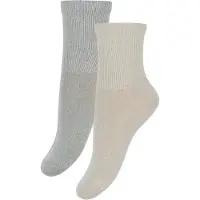 Minymo Sokker - 2-pack - Light Grey Melange - - 15/18 - Sokker