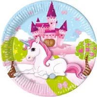 GoDan S.A Papirtallerkener - 8-pack - 23 cm - Unicorn - - OneSize - Tallerken