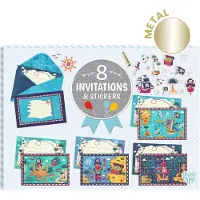 Djeco Invitasjoner - 8 stk. - Pirater - - OneSize - Tilbehør