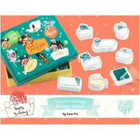 Djeco Stempler - 8 stk. - Meldingsstempler - - OneSize - Kreativt leker