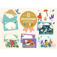 Djeco Invitasjoner - 8 stk. - Haven - - OneSize - Tilbehør