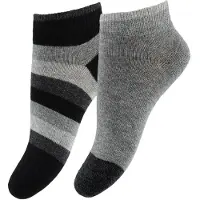 Tommy Hilfiger Ankelsokker - 2-pack - Stripe - Grå Melert/Svart - - 23/26 - Sokker