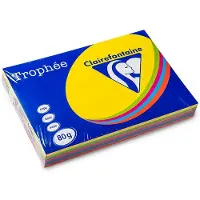 Clairefontaine 1708C, Laser-/Inkjet-utskrift, A3 (297x420 mm), 500 ark, 80 g/m², Blå, Grønn, Oransje, Rosa, Gult, 5 stykker