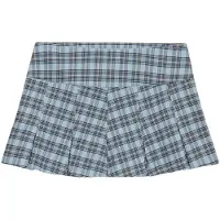 Superdry Logo Pleated Check Miniskjørt