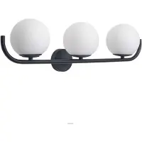 Forlight vegglampe Sfera Triple, svart, glass, bredde 58 cm