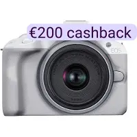 Canon EOS R50 systemkamera, hvit + 18-45 mm objektiv