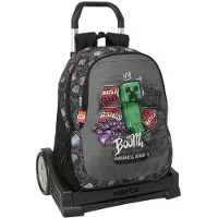 Safta Evolution Minecraft Graffiti 22.5l 44x32x16 Cm Ryggsekk Med Hjul
