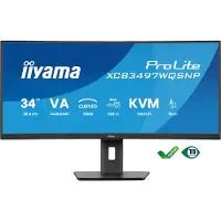 Iiyama 34" ProLite XCB3497WQSNP-B1 - 3440x1440 (UWQHD) - 120Hz - VA - 95W USB-C - KVM switch