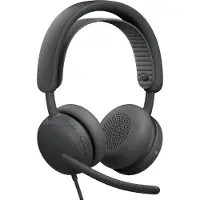 Logitech Zone Wired 2 for Business - Hodesett - on-ear - kablet - aktiv støydemping - grafitt - Certified for Microsoft Teams