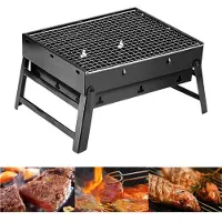 24hShop Sammenleggbar grill 36 × 27 cm / bærbar minigrill / kullgrill med bærehåndtak / camping- og piknikgrill