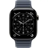 Apple - Klokkestropp for smart armbåndsur - 46mm - S/M-størrelse - marineblå - for Watch Hermès Series 9, SE 3, Series 10, Series 11, Series 8, Ser...