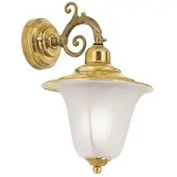 Orion Utendørs vegglampe Yard, messing, glass satinert, E27, IP43