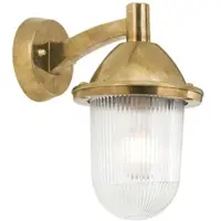 Orion Utendørs vegglampe York, messing, glass med riller, E27, IP54