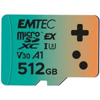 Emtec Express Gaming microSDXC 512 GB / SD-kort til spill og HD-innhold / robust lagring med opptil 880 MB/s