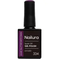 Nailura Gel Polish 10 ml - 334 Lilac Glitter with Hues