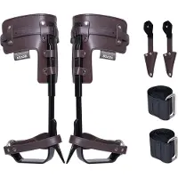 Vevor treklatrepigger, 1 par klatresporer i legert stål, 145 kg lastekapasitet treklatreutstyr med stropper og piggbeskyttere, arboristutstyr for klatrere, jakt, fruktplukking, brun
