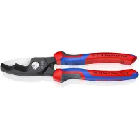 Knipex 95 12 200, Diagonal tang, Støtbestandig, Dielektrisk, Stål, Plast, Blå, Rød, 200 mm