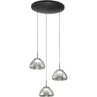 FABAS LUCE Lucille LED-hengelampe, 3 lyskilder, røykgrå, CCT, dimmer