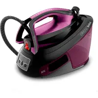 Tefal Express Vision SV8152E0 - Dampstrykejern - såleplate: Durilium AirGlide Autoclean - 2800 W - svart/purpur