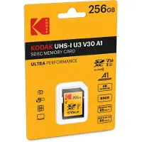 Kodak SDXC 256 GB UHS-I U3 / SDXC-minnekort til kamera / minnekort for 4K-video og bilder
