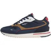 Pepe Jeans for man. PMS400047 Bexley Essence sneakers navy blue (45), Flat, Laces, Casual, Sport