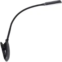 PRIOS LED-klemmelampe Najari, svart, oppladbart batteri, USB, 51 cm