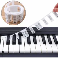 INF Avtakbare note-etiketter til piano og keyboard, 61 tangenter Flerfarget White